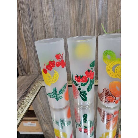 4 Zombie Tumblers Frosted Fruit Federal Glass, Tom Collins Barware - Picture 4 of 4